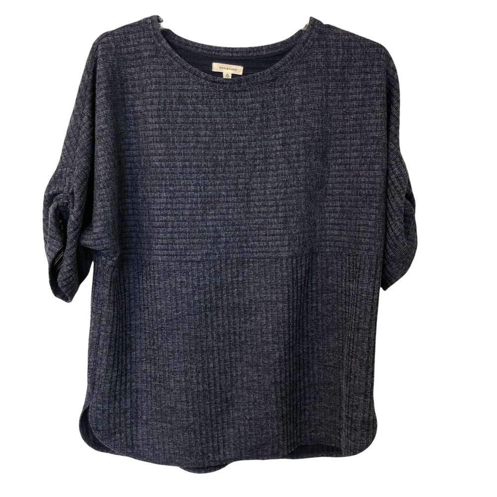 Max Studio Short Sleeve Ribbed Sweater Top Women's XL